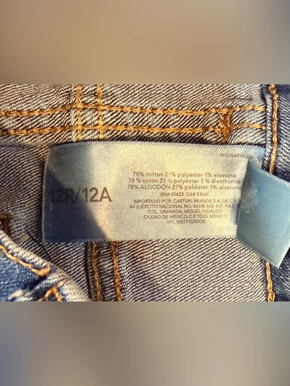 OshKosh B'gosh Jeans Boys Size 12R/12A Blue Straight Leg Adjustable Waist Pull O
